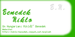 benedek miklo business card